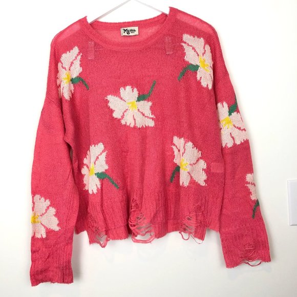 Show Me Your MuMu Sweaters - Show Me Your Mumu Seco Lovely Floral Knit Sweater
